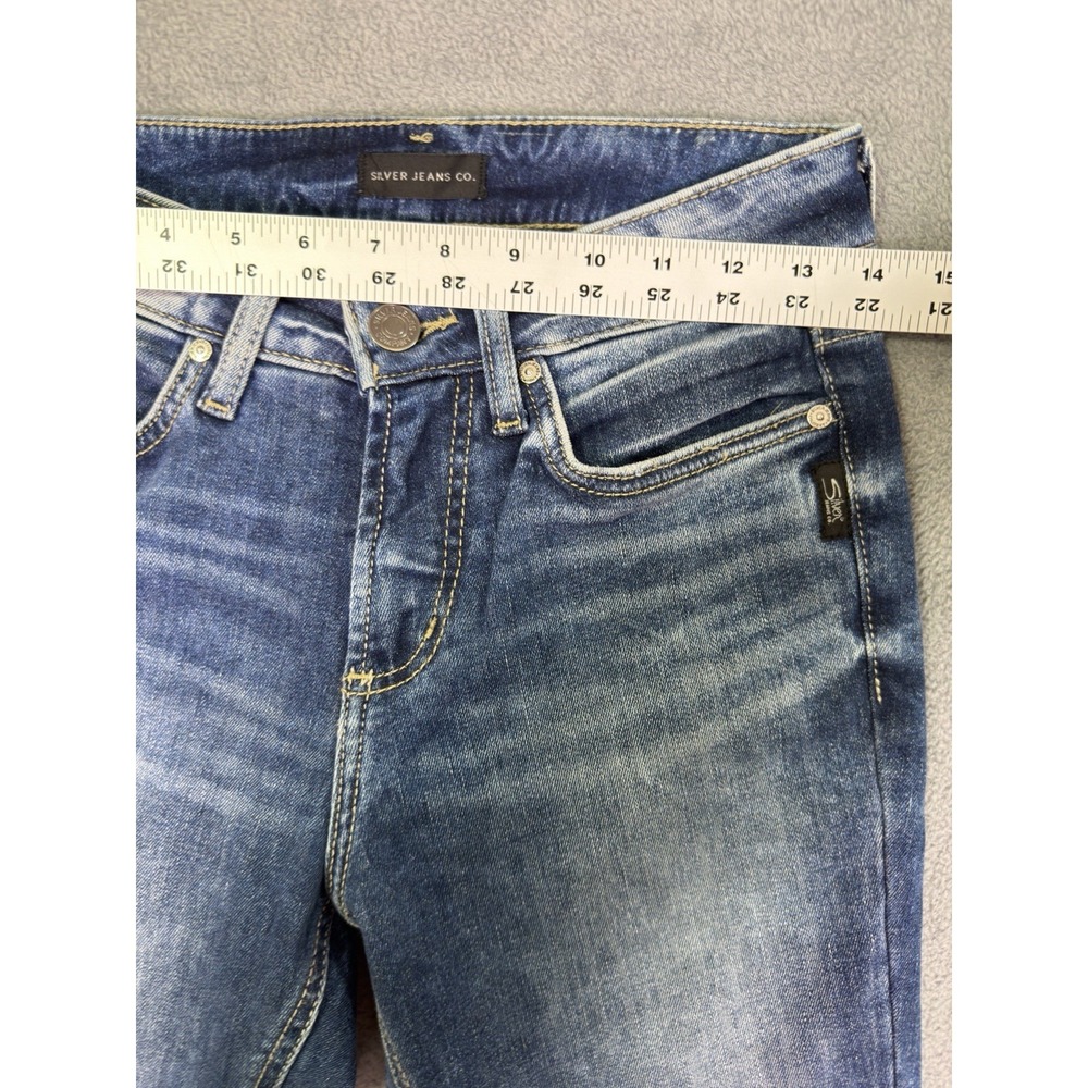 Silver Jeans Womens 27 Blue Medium Wash Mid Rise Suki Straight Stretch Denim - Picture 3 of 10